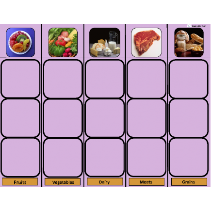 "Food Group" Sorting Board for Autism